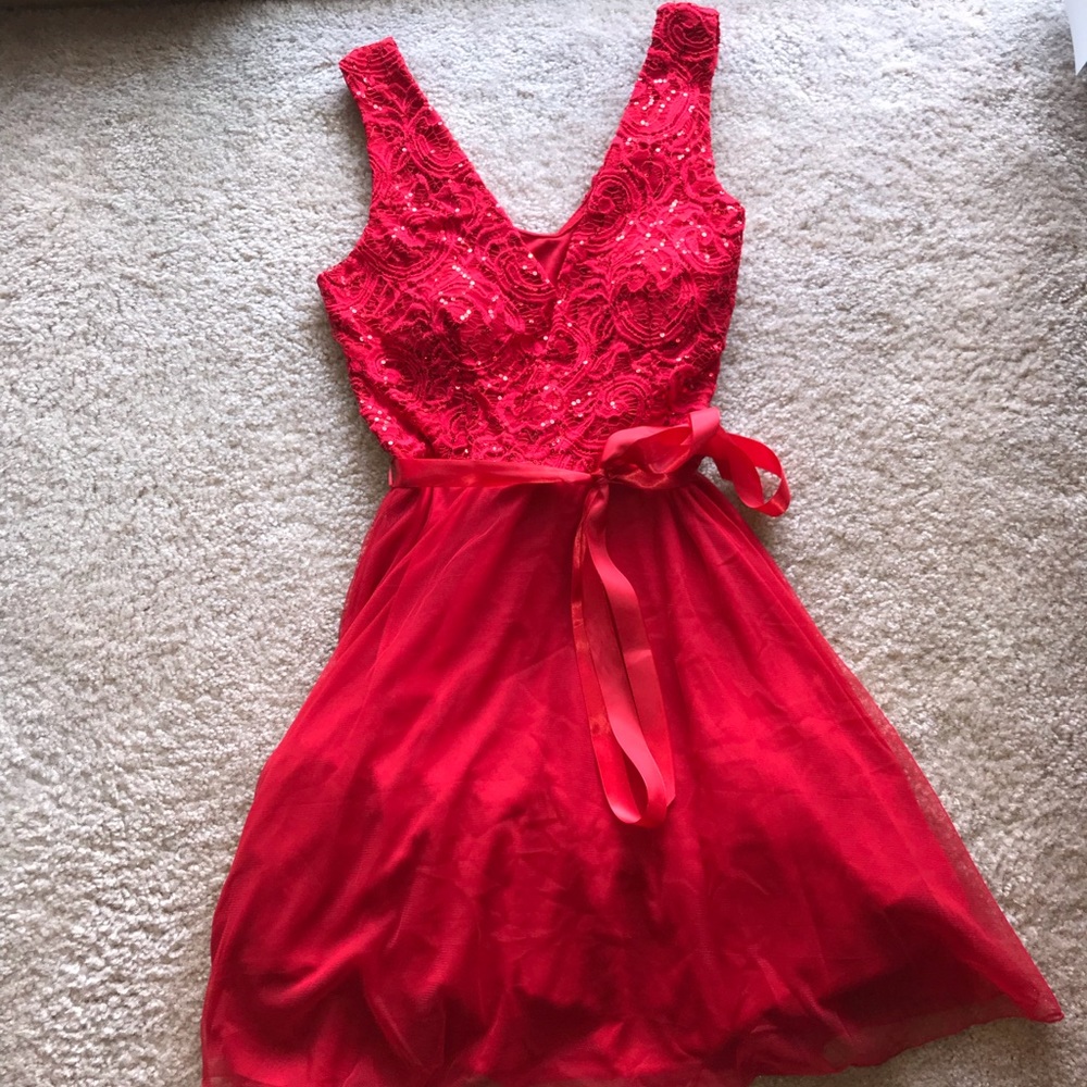 Red Dress Lace Top